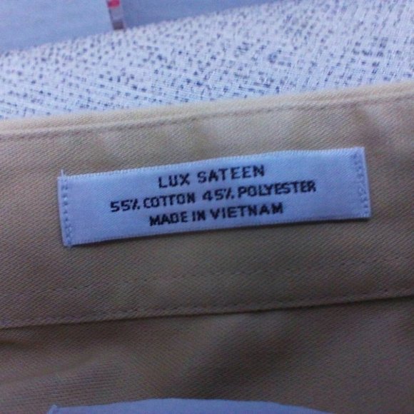 Van Heusen Men's Shirt Casual/Dress Cotton Blend Light Gold Size 17.5 (34-35) XL - Picture 10 of 16